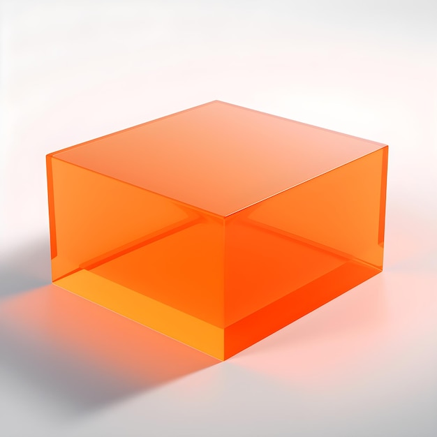 Een vierkante oranje doos
