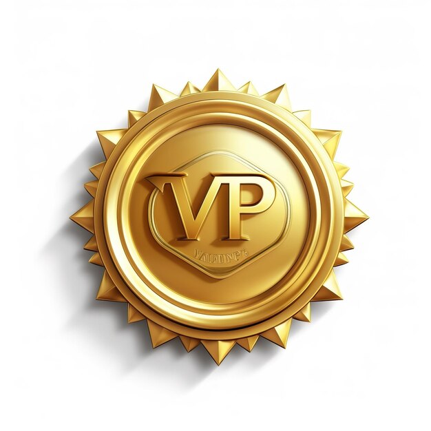 Foto een vip icon medaille ontwerp3dc4d dribbelwitte achtergrond