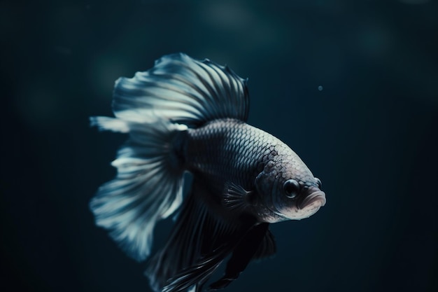 Een vis met een blauwe achtergrond