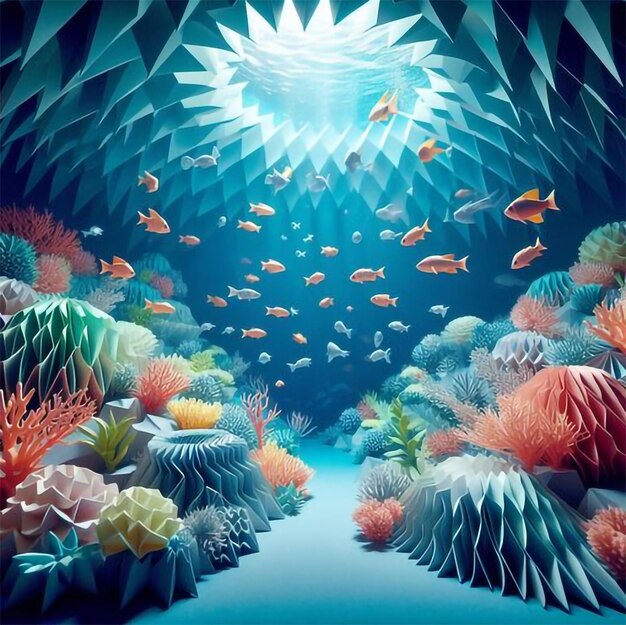 een vissenbak met een grote hoeveelheid koraal en het woord koraal