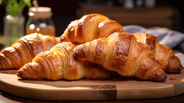 Een visueel aantrekkelijk arrangement van croissants