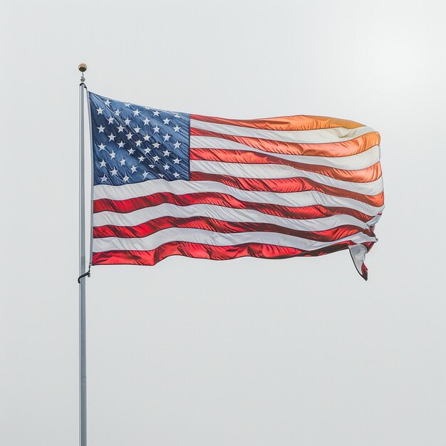 Foto een vlag met de amerikaanse vlag erop.