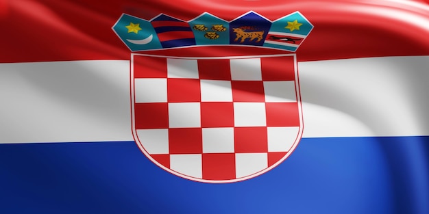 Een vlag met de vlag van kroatië