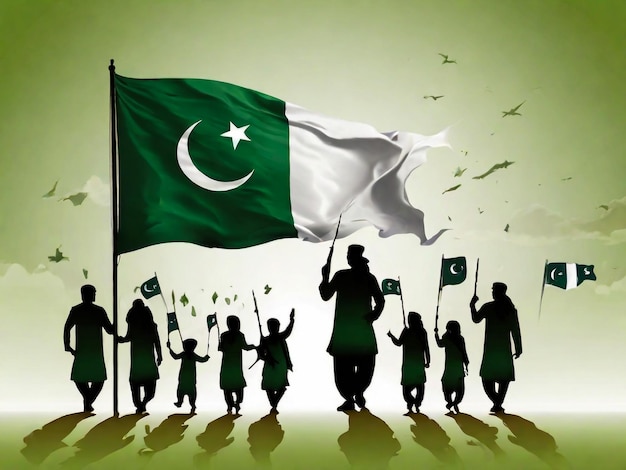 een vlag met een groene en witte vlag met de tekst " nationaal "