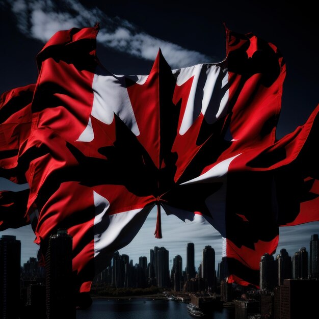 Een vlag met het woord Canada erop