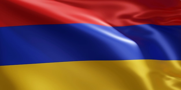 Foto een vlag van armenië wordt getoond in deze afbeelding 3d-rendering