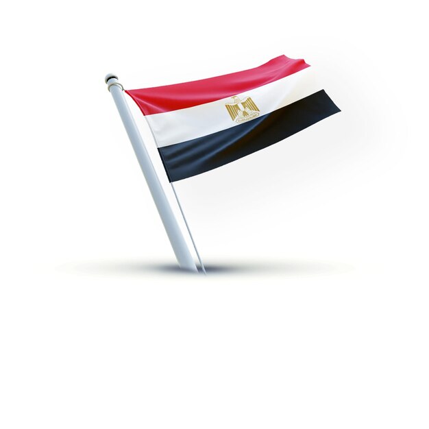 Een vlag van Egypte op een witte achtergrond voor sociale media