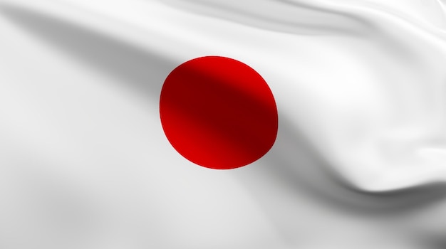 Foto een vlag van japan met een rode cirkel erop.