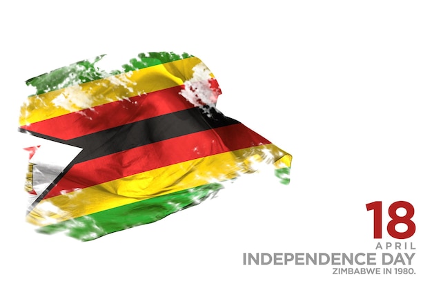 Een vlag van Zimbabwe met de titel onafhankelijkheid erop