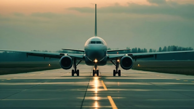 Een vliegtuig stijgt op vanaf de landingsbaan van een luchthaven
