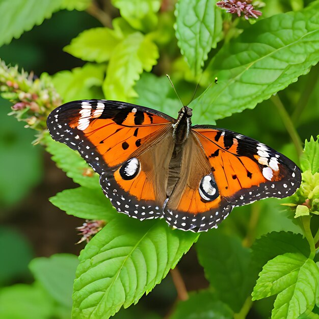 een vlinder die op een bloem in het gras zit