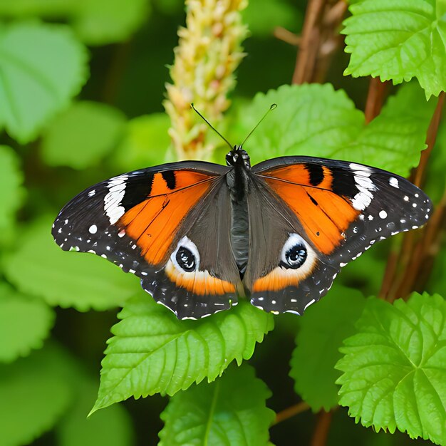 een vlinder die op een plant zit