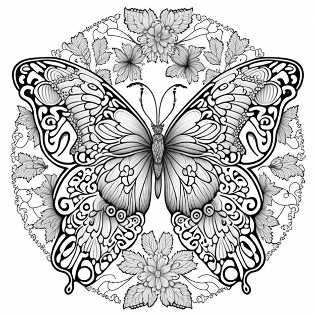 een vlinder met een bloemenpatroon op zijn vleugels generatieve ai