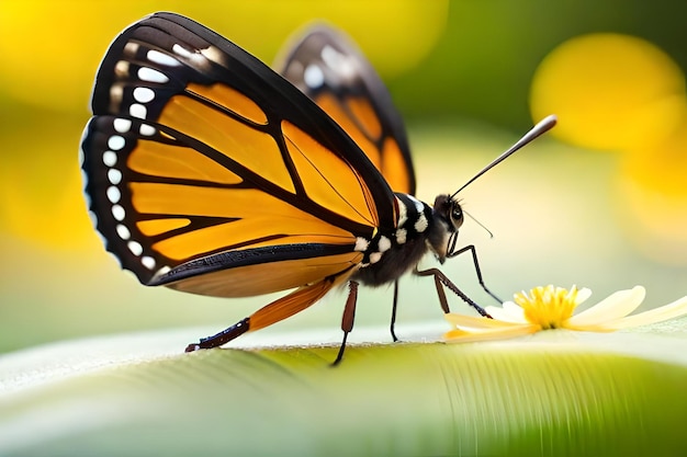 Een vlinder op een bloem in de tuin