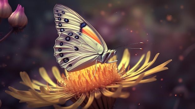Een vlinder op een bloem met het woord vlinder erop