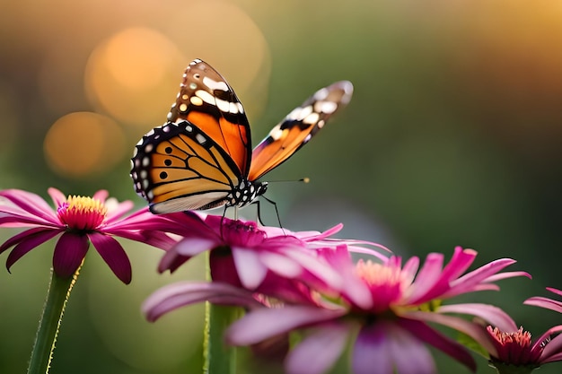 Een vlinder op een bloem met het woord vlinder erop