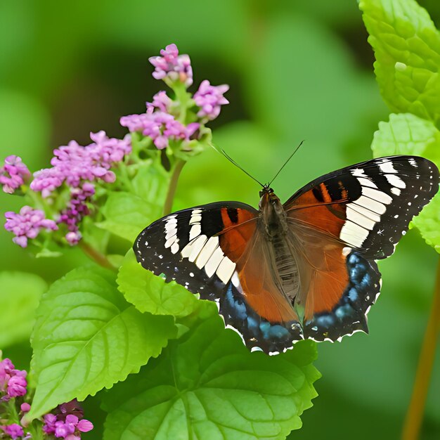 een vlinder zit op een bloem in de tuin