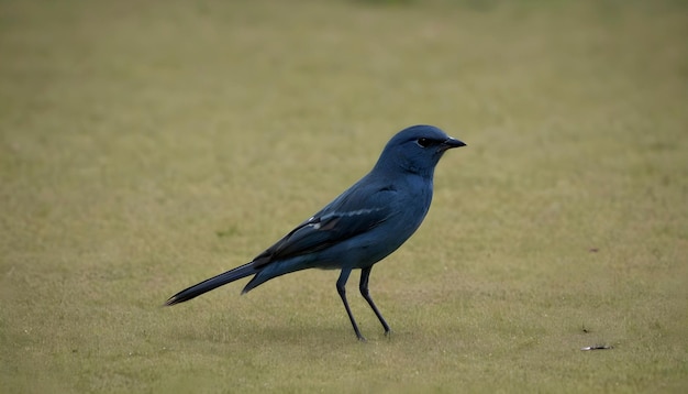 Foto een vogel die op een tak van een boom zit