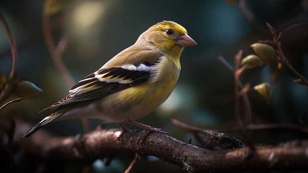 Een vogel met een gele kop en zwart-witte veren