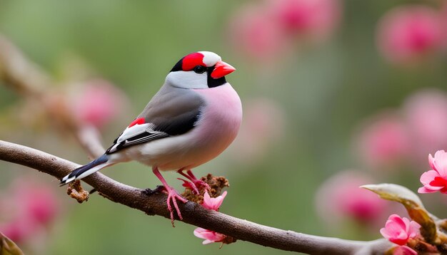 een vogel met een rood oog en een wit hoofd en rode ogen