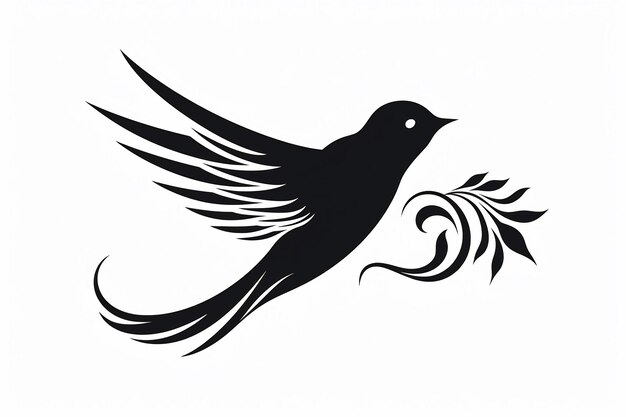 een vogel met een zwart-witte achtergrond met een ontwerp dat quot vogel quot zegt