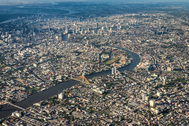 Een vogelperspectief van Bangkok City