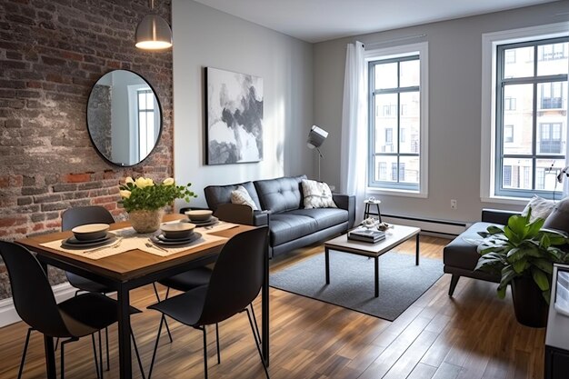 Een volledig gemeubileerd en gerenoveerd appartement in de historische wijk van Montreal, prachtig ingericht en geënsceneerd