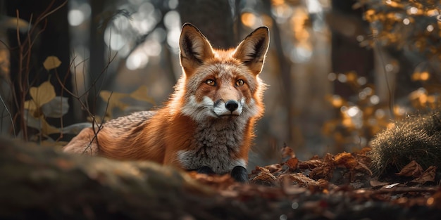 Een vos in het bos