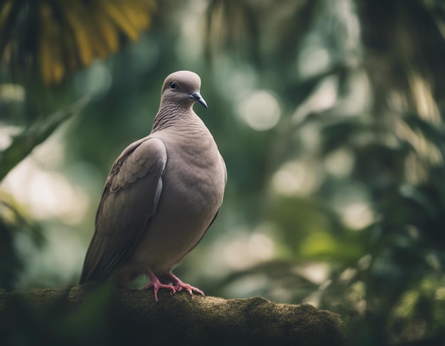 Een vredige duif in de jungle.