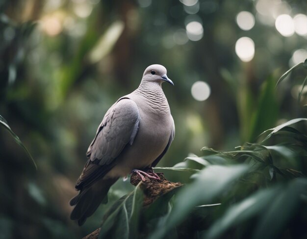 Een vredige duif in de jungle.