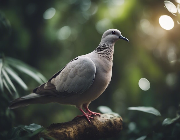 Een vredige duif in de jungle.