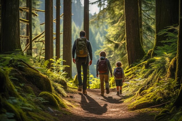 Een vreugdevolle familiewandeling langs schilderachtige paden