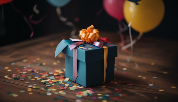 Een vrolijke stapel cadeaus voor een feestelijk evenement gegenereerd door AI