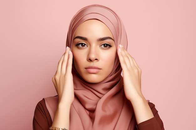 Een vrouw die een hijab op haar hoofd draagt