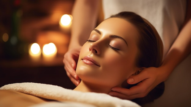 Een vrouw die een massage krijgt in de spa