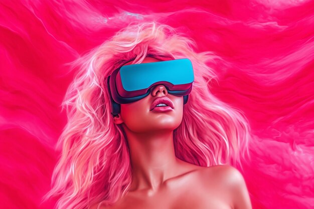 Een vrouw die een virtual reality-headset draagt