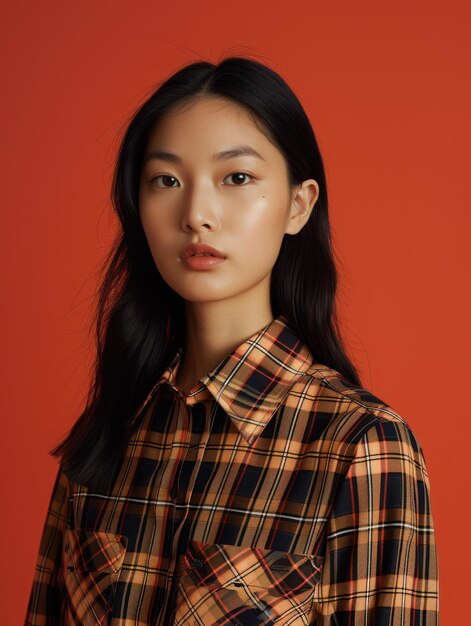 een vrouw in een Burberry-shirt