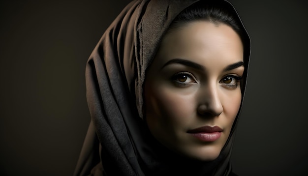 Een vrouw in een hijab en een sjaal