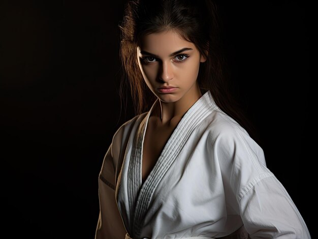 een vrouw in een witte kimono