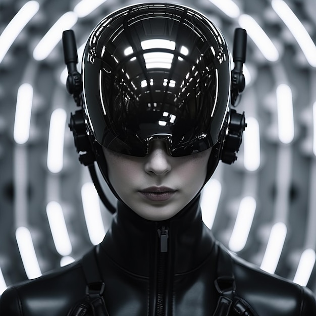 Een vrouw in een zwart pak Generative AI Art