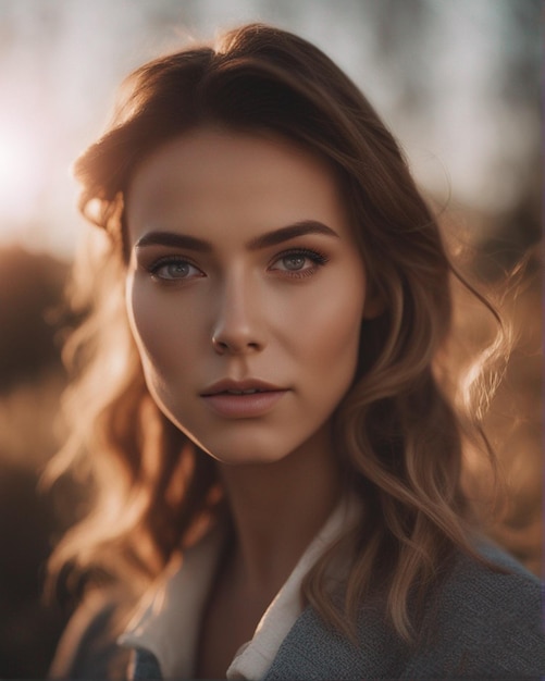 Een vrouw met blauwe ogen en een wit shirt.