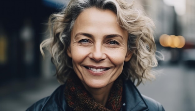 Een vrouw met blond haar lacht naar de camera.