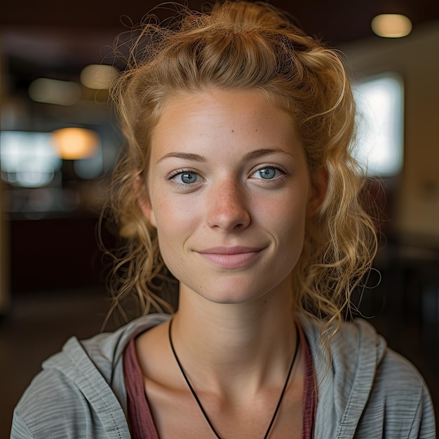 Foto een vrouw met blond haar