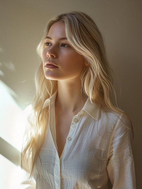 een vrouw met blond haar