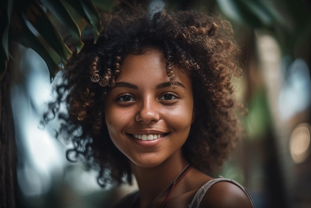 Een vrouw met bruin haar en een wit overhemd lacht naar de camera.