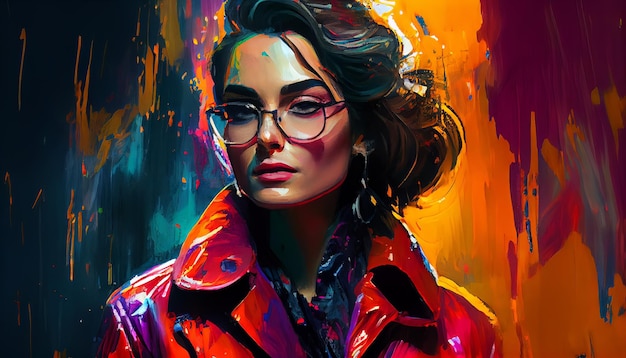 Een vrouw met een bril in een rode jas