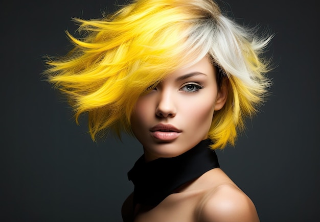een vrouw met geel haar