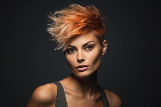 Een vrouw met rood haar en blond haar