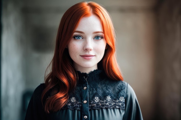 Een vrouw met rood haar en sproeten glimlacht naar de camera.