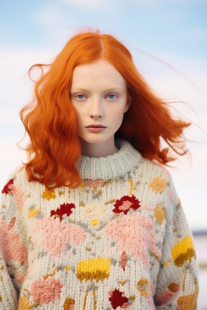 Een vrouw met rood haar